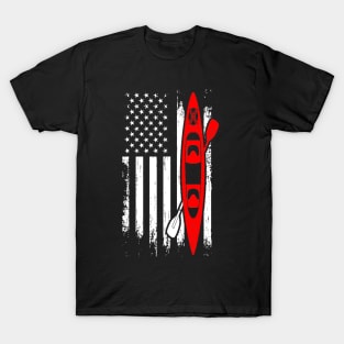 american flag kayak T-Shirt